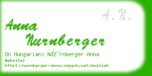 anna nurnberger business card